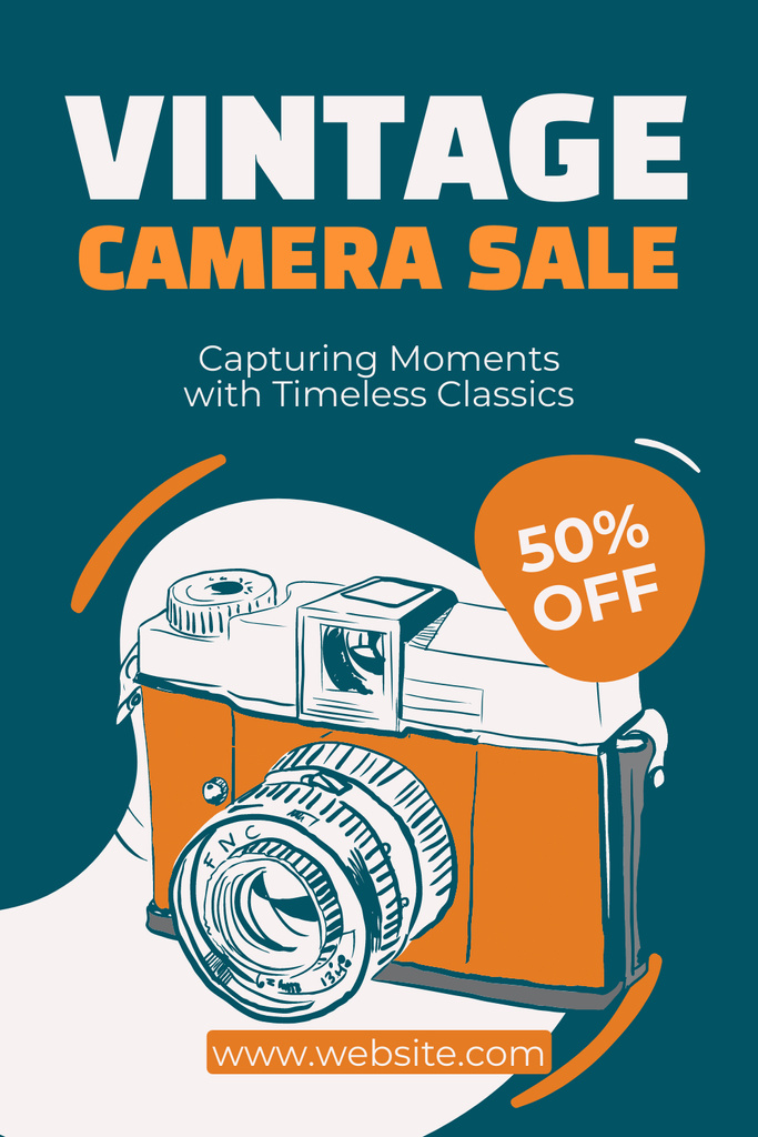 Designvorlage Time-honored Camera At Discounted Rates Offer für Pinterest