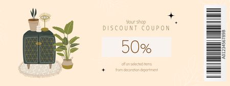 Designvorlage Household Goods Discount Illustrated Peach für Coupon