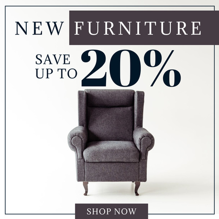 Furniture Offer with Stylish Armchair Instagram Design Template