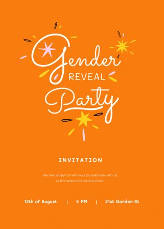 Gender reveal party announcement Invitation Modelo de Design