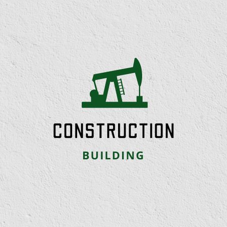 Building Company Ad with Construction Crane Logo Šablona návrhu