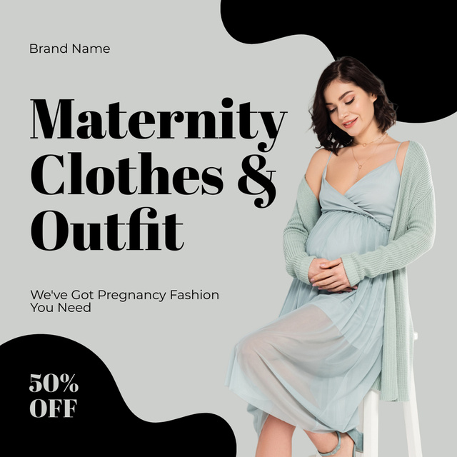 Platilla de diseño Sale of Clothes and Outfits for Maternity Instagram AD
