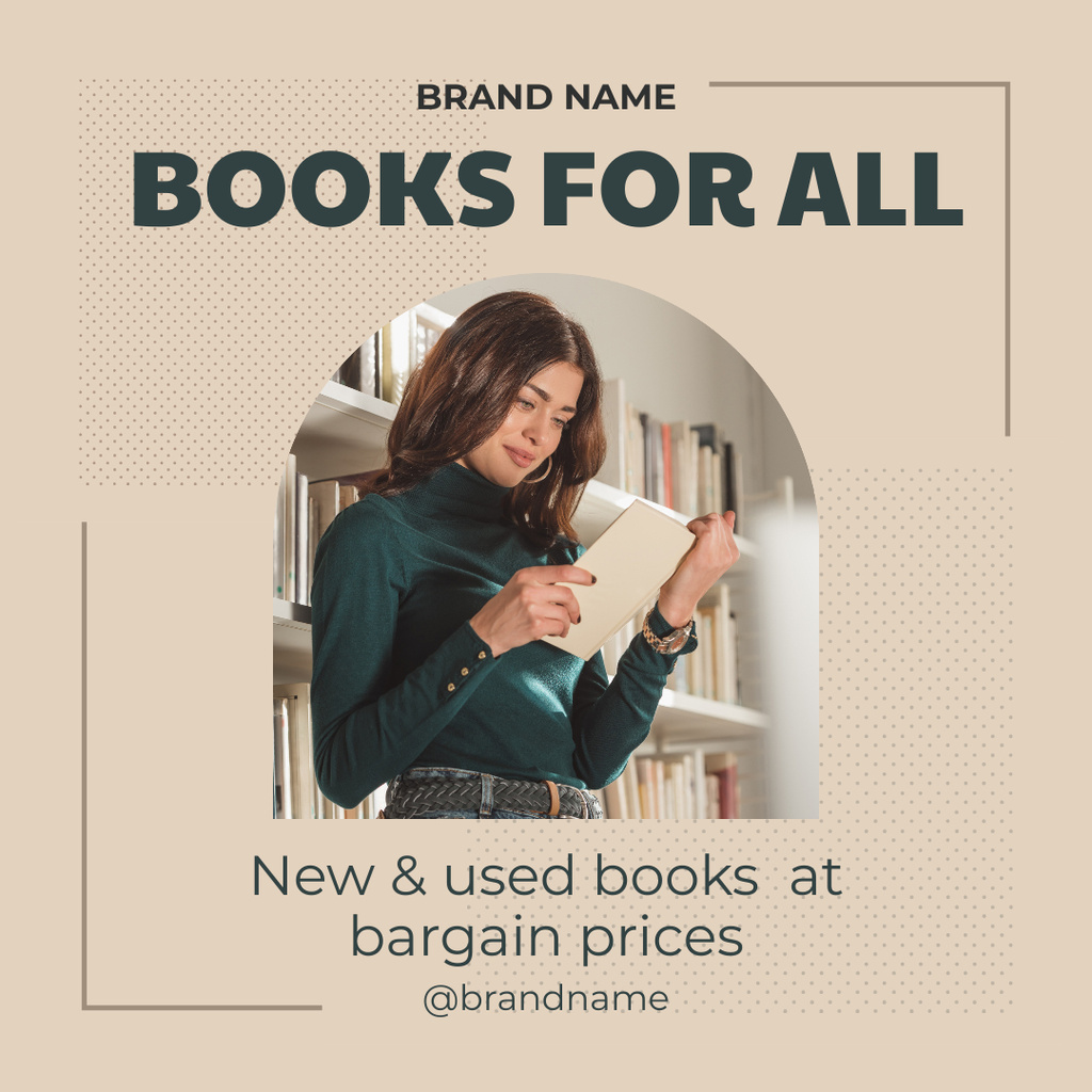New And Used Books With Fair Price Instagram tervezősablon