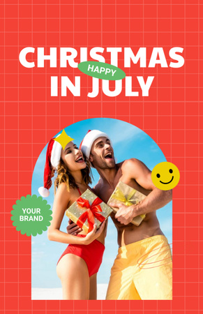  Christmas in July with Young Couple on Beach Flyer 5.5x8.5in Design Template