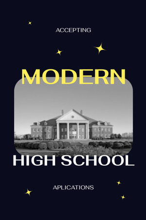 Designvorlage Willkommen an der Modern High School für Postcard 4x6in Vertical