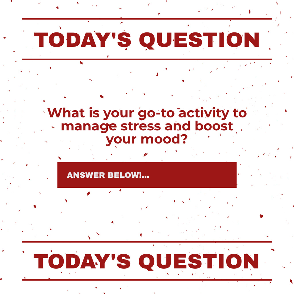 Szablon projektu Question about Activity to manage Stress Instagram