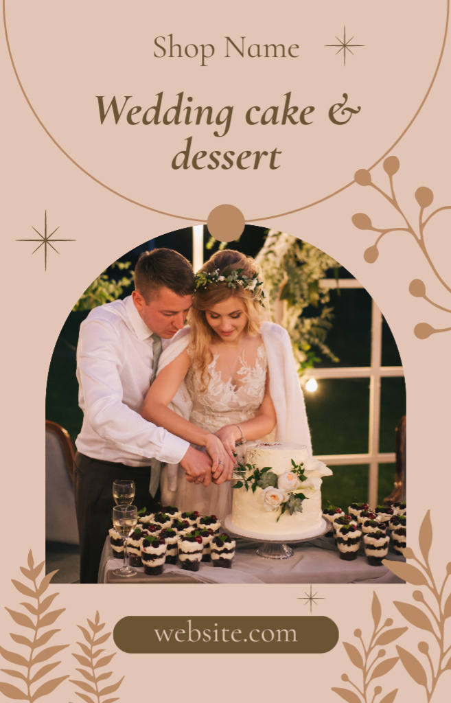 Bakery Ad with Newlyweds Cutting Cake IGTV Cover tervezősablon