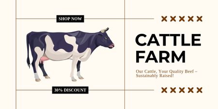 Yerel Sığır Çiftliğinden Lezzetli Organik Sığır Eti Twitter Tasarım Şablonu