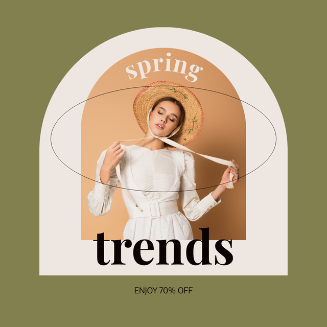 Template di design Graceful Stylish Woman Poses in Hip Fashion Sale Ad Instagram