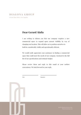 Requirement for New Commercial Space for Company Letterhead Design Template