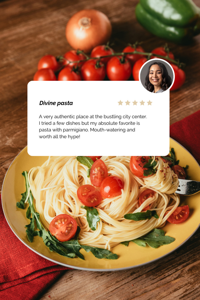 Modèle de visuel Pasta dish with Cheese and herbs - Pinterest