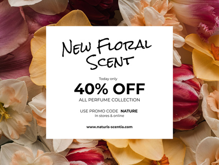 New Floral Scent Sale Poster 18x24in Horizontal Design Template