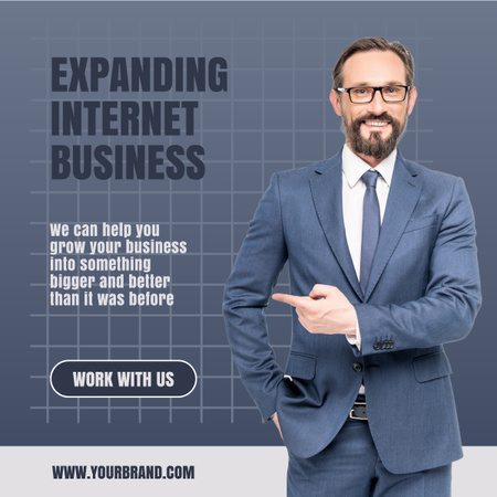 Internet Business Expanding Services LinkedIn post tervezősablon