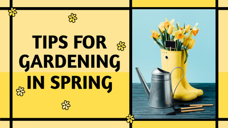 Tavaszi kertészeti tippek ajánlata Youtube Thumbnail tervezősablon