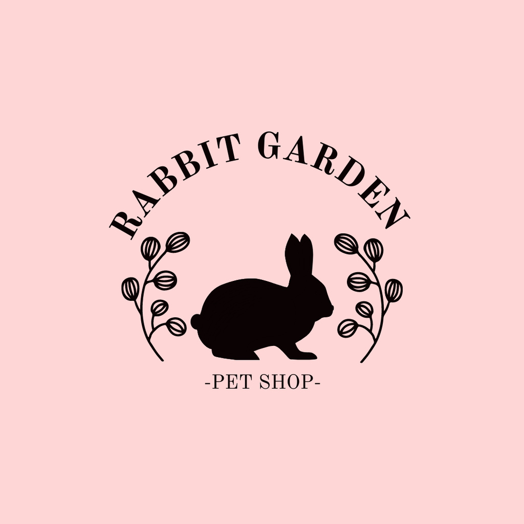 Pet Shop Advertisement with Cute Bunny Logo 1080x1080px Tasarım Şablonu