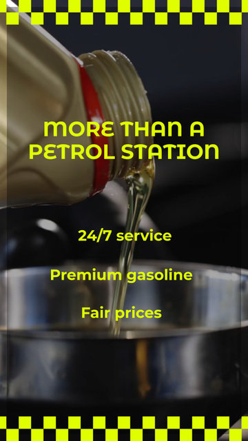 Designvorlage Petrol Station With Service And Gasoline Offer für TikTok Video