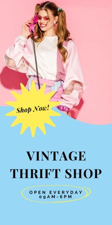 Candy style blonde for thrift shop Graphic Design Template