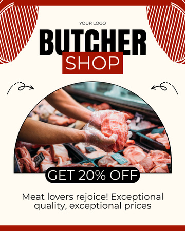 Exceptional Quality Meat from Local Market Instagram Post Vertical Design Template