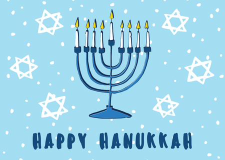 Template di design Cartolina d'auguri di felice Hanukkah Card