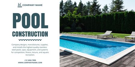 Pool Installation Company Services Twitter Design Template