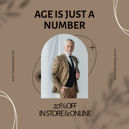 Formal Suits For Seniors With Discount Instagram Design Template