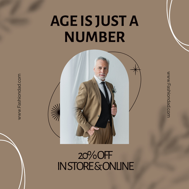 Formal Suits For Seniors With Discount Instagram Šablona návrhu