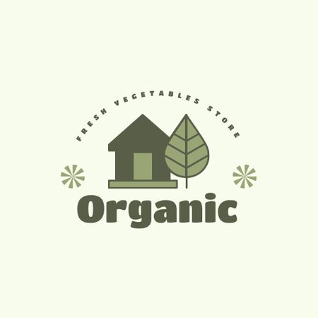Organic Veggies Store Offer Logo Design Template