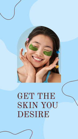 Skincare Ad with Young Attractive Girls Instagram Video Story Design Template