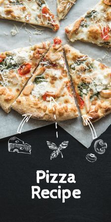 delicioso menu de pizza italiana Graphic Modelo de Design