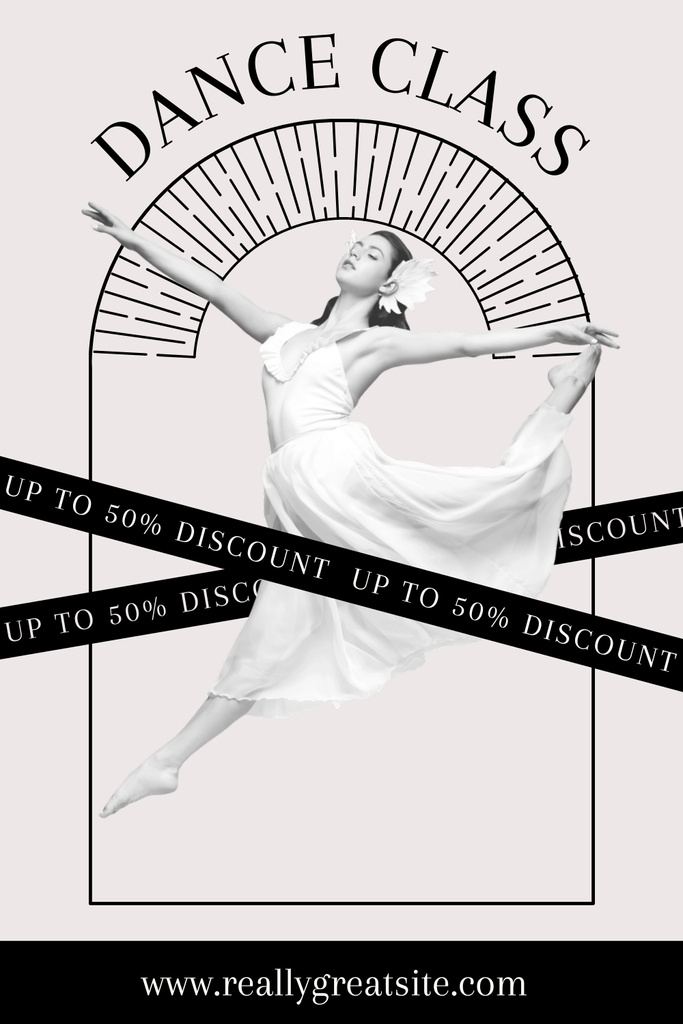 Announcement of Dance Class with Woman Performer Pinterest Design Template