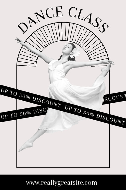 Plantilla de diseño de Announcement of Dance Class with Woman Performer Pinterest 