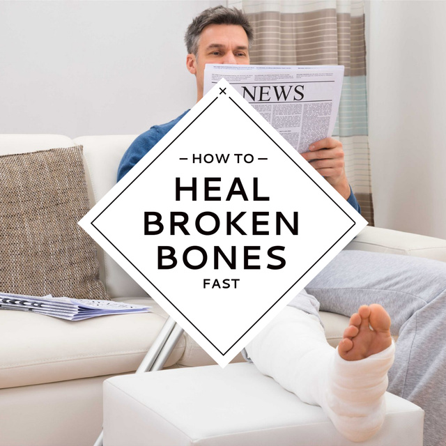 Platilla de diseño Man with broken bones sitting on Sofa Instagram