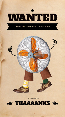 Plantilla de diseño de Funny Illustration of Ventilator with Human Legs Instagram Story 