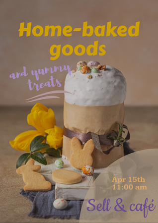 Home-baked Goods for Easter Holiday Flyer A4 Design Template