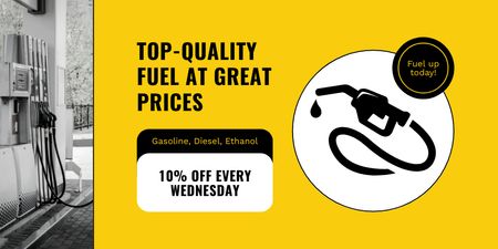 Platilla de diseño Discount on Fuel Every Wednesday Twitter