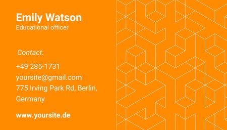 Education Officer Service Business Card US Design Template