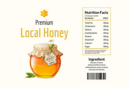 Premium paikallinen hunaja Label Design Template