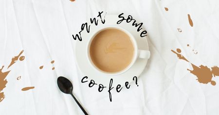 Ontwerpsjabloon van Facebook AD van Morning Inspiration with Coffee on Table