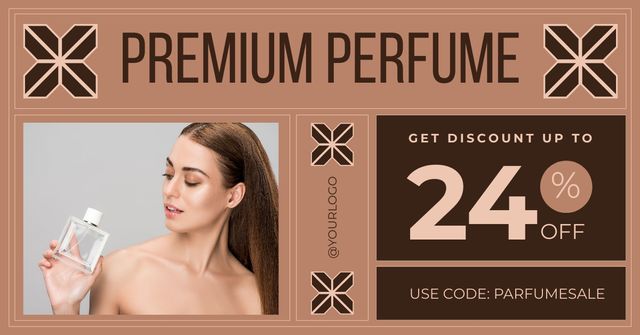 Ontwerpsjabloon van Facebook AD van Discount on Fragrant Women's Perfume