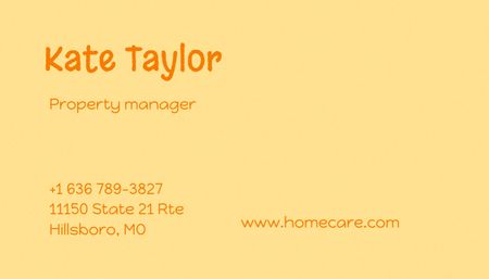 Real Estate Manager Service Offer Business Card US Design Template