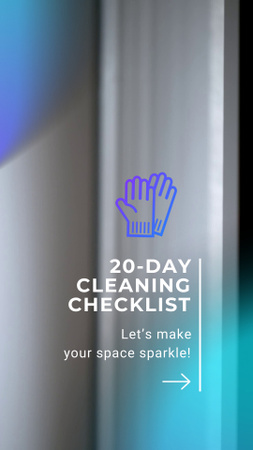 Kontrolní seznam čištění na dvacet dní s utíráním oken TikTok Video Šablona návrhu