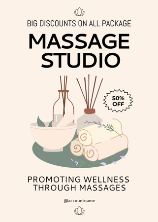 Wellness Massage Center Ad Flayer Design Template