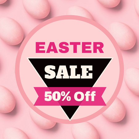Modèle de visuel Annonce de vente de Pâques sur rose - Instagram