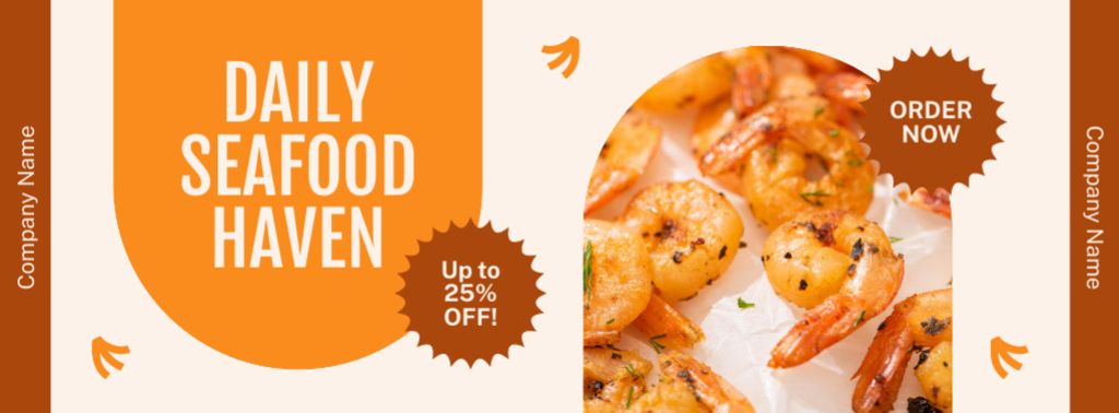 Discount on Delicious Seafood Dishes Facebook cover Modelo de Design