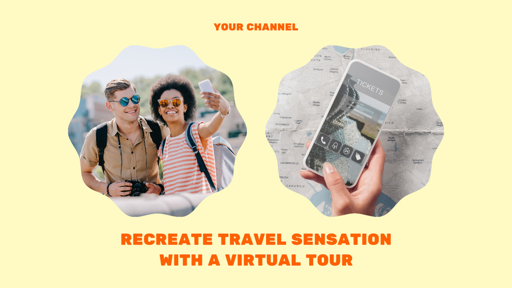 travel a virtual tour  Youtube Thumbnail Modelo de Design
