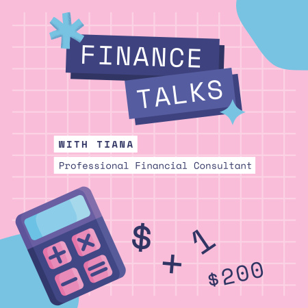 私たちと一緒に金融リテラシーを身につけましょう Podcast Coverデザインテンプレート
