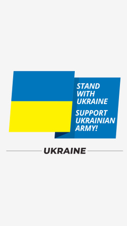 Designvorlage Stand with Ukraine Support Ukrainian Army für Instagram Story