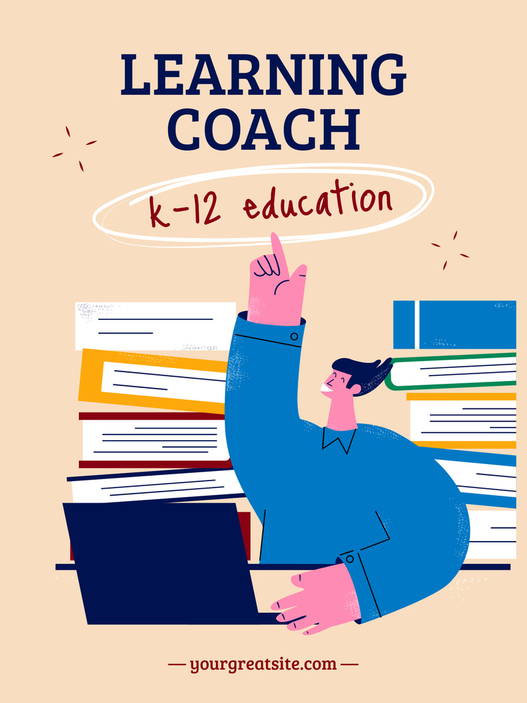 Learning Coach Services Offer Poster US Modelo de Design