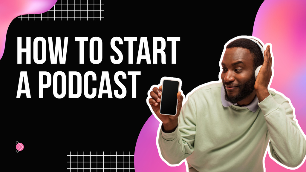 Modèle de visuel Beginner’s Guide to Starting a Podcast - Youtube Thumbnail