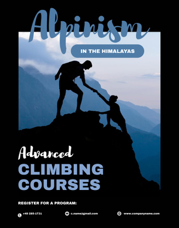 Plantilla de diseño de Climbing Courses Ad Poster 22x28in 